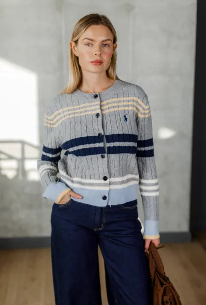 Сірий трикотажний кардиган