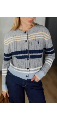 Сірий трикотажний кардиган, одяг від Jador