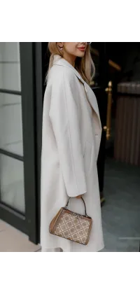Класичне біле пальто, одяг від Jador