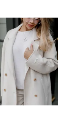 Класичне біле пальто, одяг від Jador