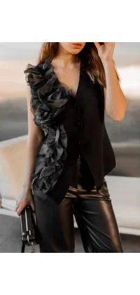 Жилет з декором з органзи. Доступні розміри: 