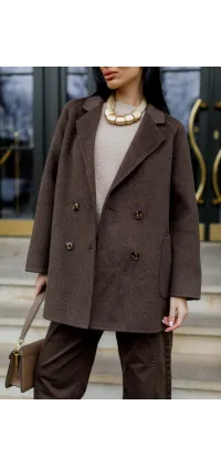 Пальто прямого крою. Колір: Коричневий