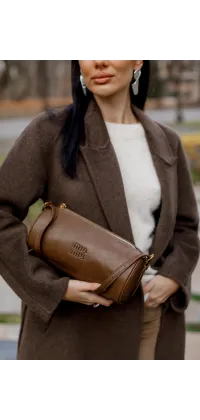 Вовняне палто максі. Колір: Коричневий