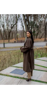 Вовняне палто максі. Доступні розміри: S/M, M/L