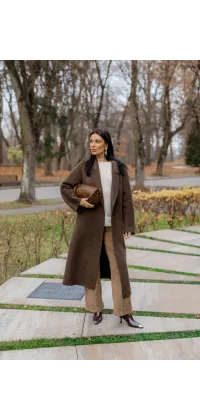 Вовняне палто максі, одяг від Jador