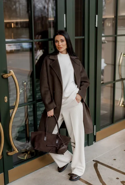 Пряме пальто з вовни