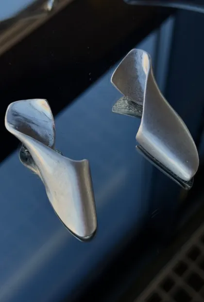 Сріблясті сережки спіраль