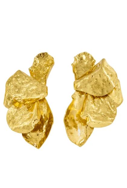 Золоті скульптурні сережки