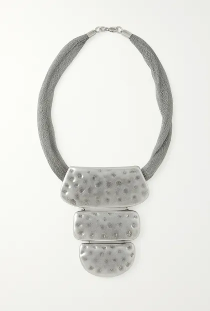 Кольє з матовими фактурними пластинами