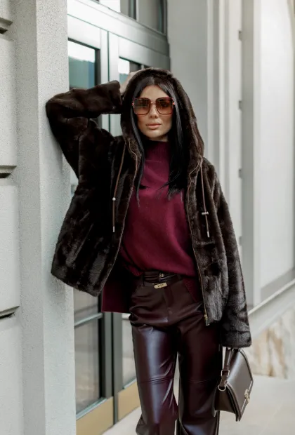 Шуба з преміального екохутра