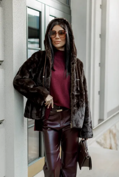 Шуба з преміального екохутра