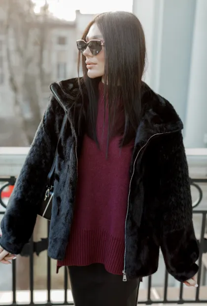 Елегантна укорочена шуба