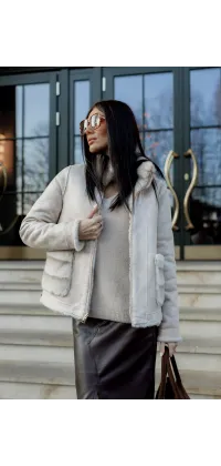 Двостороння шуба-дублянка. Колір: Білий