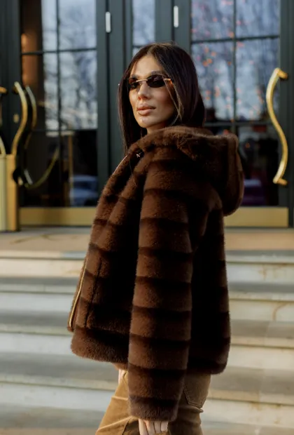 Шуба-дублянка з екохутра