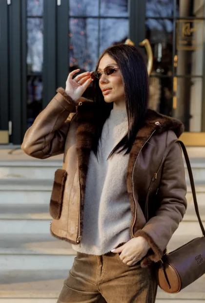 Шуба-дублянка з екохутра