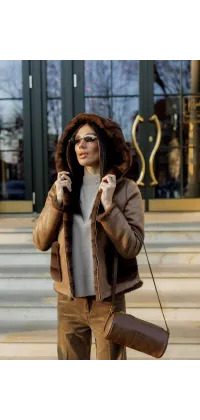 Шуба-дублянка з екохутра, одяг від Jador