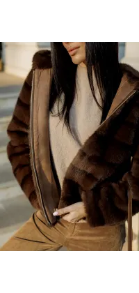 Шуба-дублянка з екохутра, одяг від Jador