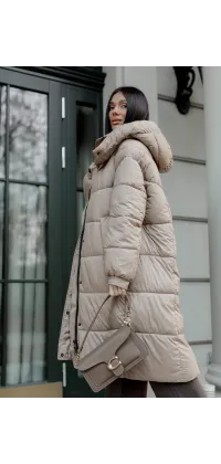 Пуховик світлий -беж. Колір: Кремовий