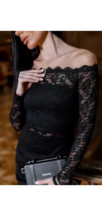 Елегантна чорна мереживна сукня IMPERIAL, одяг від Jador