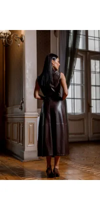 Сарафан з екошкіри на запáх IMPERIAL, одяг від Jador