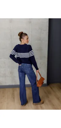 Прямі джинси з високою талією. Колір: Джинс