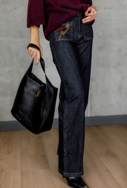 Джинси прямого крою з високою посадкою