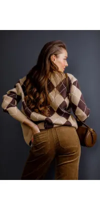 Кардиган в ромб. Доступні розміри: Tu