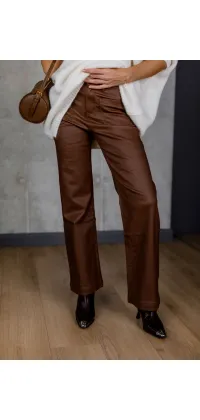 Штани з екошкіри. Колір: Карамельний