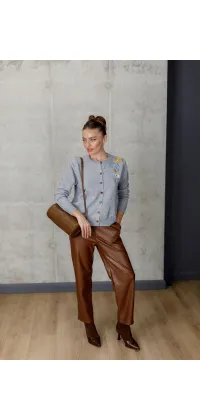 Кардиган з вишивкою. Колір: Сірий