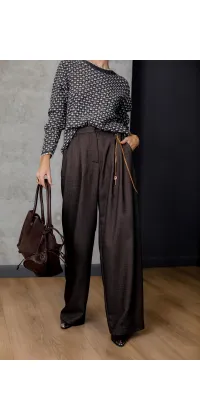 Штани IMPERIAL з акцентом на талію. Колір: Коричневий