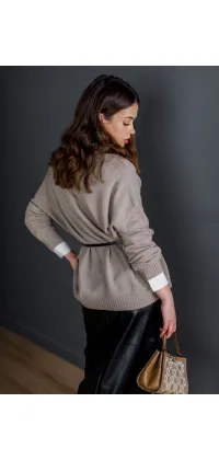 Светр з блискітками у кольорі капучино. Колір: Бежевий