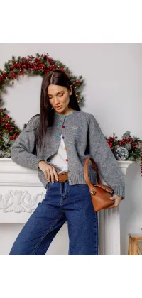 Сірий в’язаний светр у стилі Vivienne Westwood. Колір: Сірий