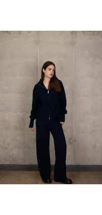 Трикотажний костюм на блискавці. Колір: Синій