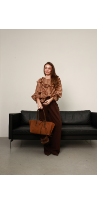 Блуза з воланами. Колір: Карамельний