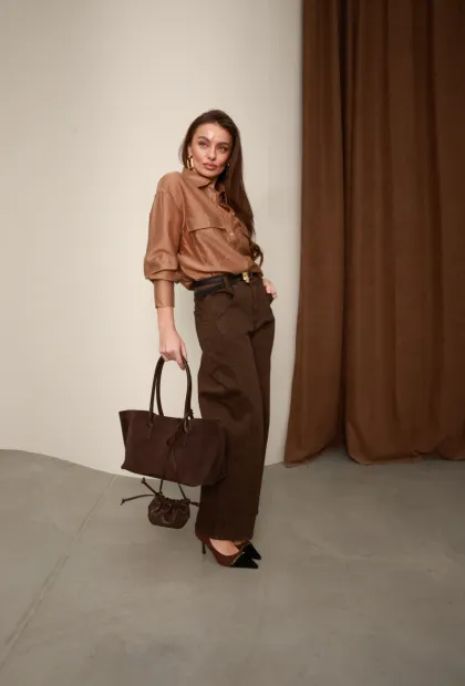 Сатинова блуза-сорочка