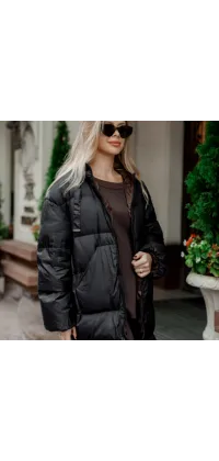 Демісезонний чорний пуховик, від Jador