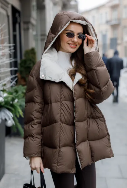 Подовжена пухова куртка з натуральним пухом