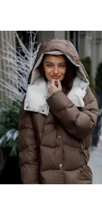 Подовжена пухова куртка з натуральним пухом. Ціна: 9990 грн