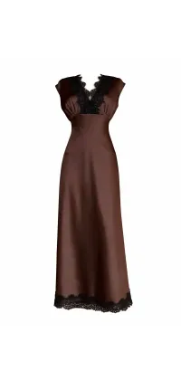 Шоколадна сукня з мереживом IMPERIAL. Колір: Коричневий