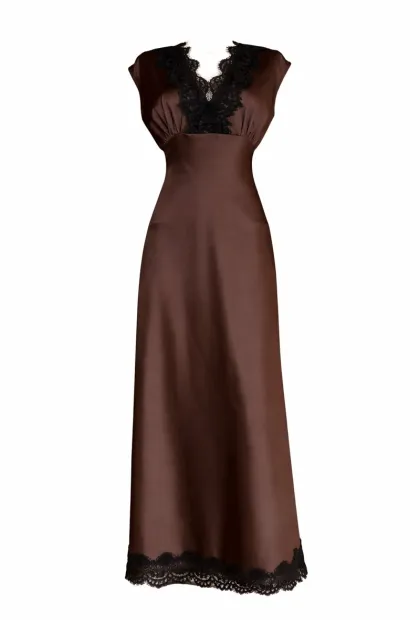 Шоколадна сукня з мереживом IMPERIAL