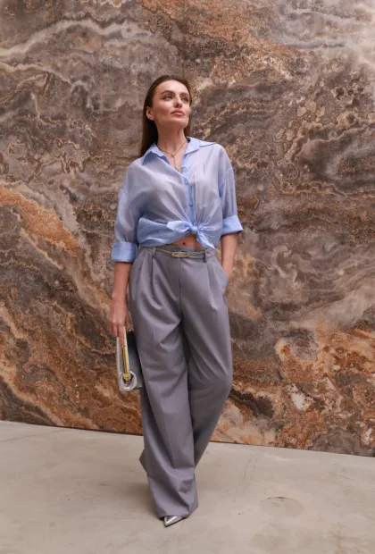 Напівпрозора блуза IMPERIAL у блакитному відтінку