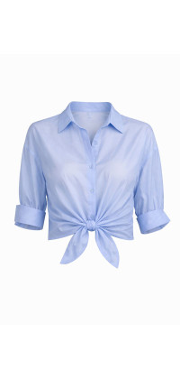 Напівпрозора блуза IMPERIAL у блакитному відтінку. Доступні розміри: XS, S, M