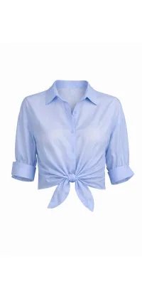 Напівпрозора блуза IMPERIAL у блакитному відтінку. Доступні розміри: XS, M