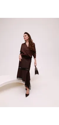 Шоколадна блуза IMPERIAL. Доступні розміри: S, M, L