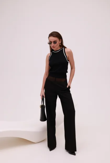 Чорний трикотажний топ IMPERIAL