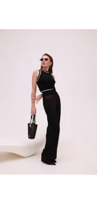 Чорний трикотажний топ IMPERIAL. Доступні розміри: 