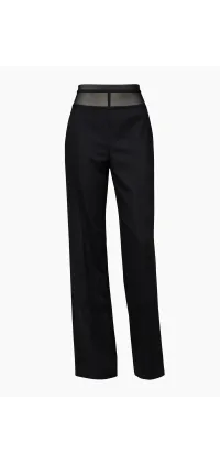 Чорні штани IMPERIAL з напівпрозорою вставкою. Колір: Чорний