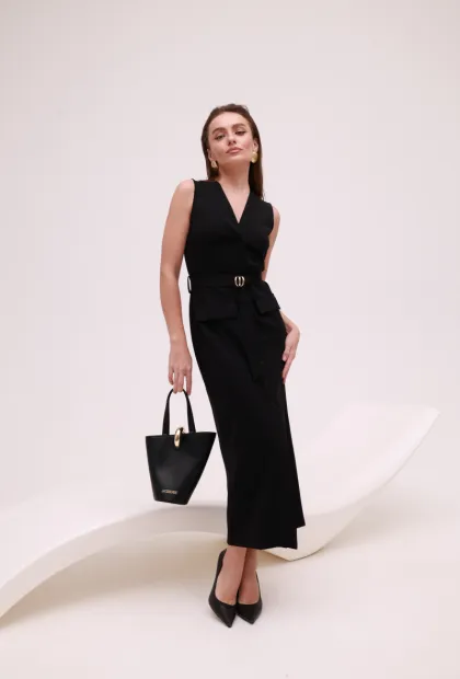 Сукня IMPERIAL з поясом та V-вирізом