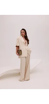 Молочний піджак IMPERIAL  з коротким рукавом. Колір: Кремовий