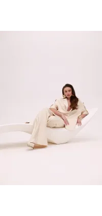 Штани  IMPERIAL зі сатиновою вставкою. Колір: Кремовий